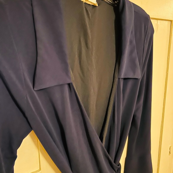 Notice navy wrap dress excellent condition - Picture 3 of 6
